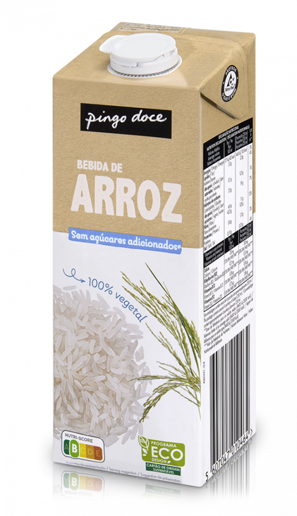 Bebida Vegetal De Arroz Sem Açúcar Pingo Doce 1L
