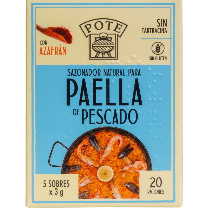 Tempero Natural Para Paella De Peixe 5 Unidades 15 g