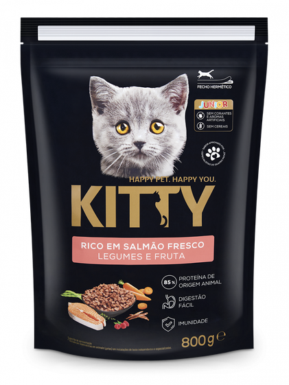 Comida Seca Para Gato Júnior Carne Fresca Kitty 0.8Kg