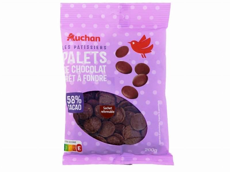 Pastilhas Auchan De Chocolate De Cobertura 58% Cacau 200 g