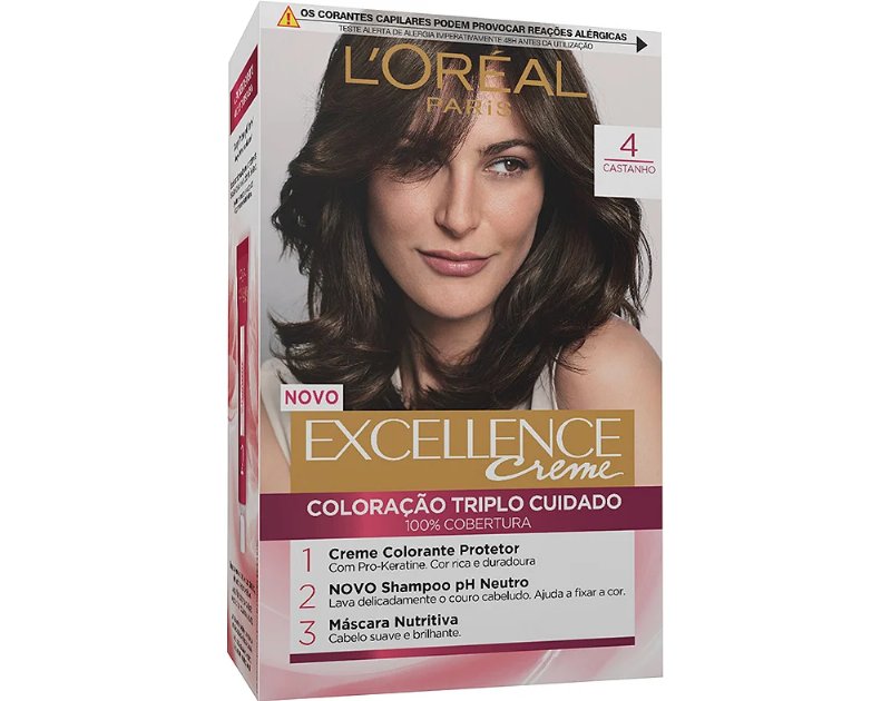Coloração Excellence Creme Longa Duração Nº4 Castanho Un