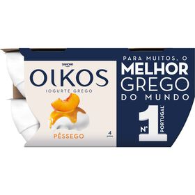Iogurte Grego Pêssego Oikos Danone 440 gr (4 Un)