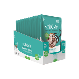 Comida Húmida Para Gato Adulto Atum E Dourada Saquetas Schesir 12 X 85 g