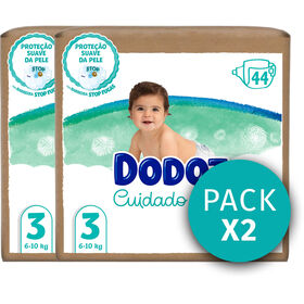 Fraldas Cuidado Total 6-10 kg T3 Dodot 88 Un (2 X 44 Un)
