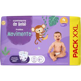 Box Fraldas Movimento 7-14 kg T4 Continente Do Bebé 100 Un