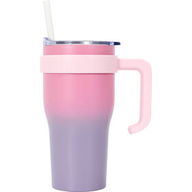 Caneca Térmica 600 ml Rosa E Roxo Aço Inoxidável Kasa