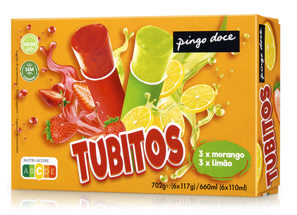 Gelados Tubitos Limão E Morango Pingo Doce 0.66L
