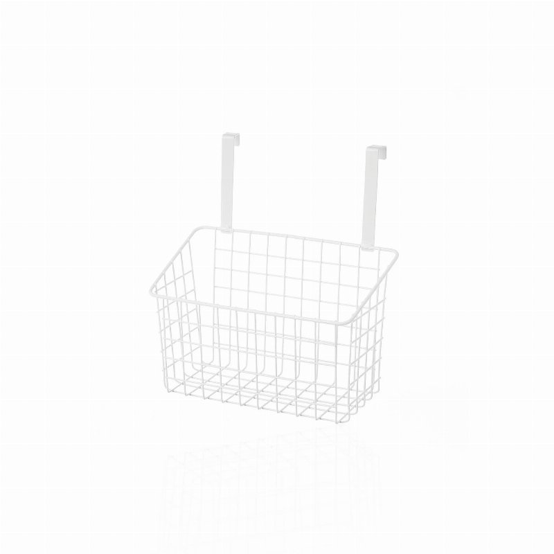 Cesta Para Pendurar Porta Metal Branco