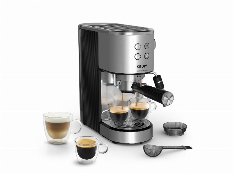 Máquina De Café Expresso Manual Krups Xp499Ee0 Virtuoso+ 15 Bar Inox 1 l