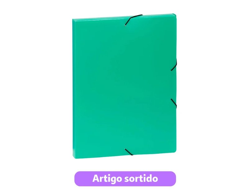Capa Com Elásticos A4 E Abas Viquel Opaca Lombada 3Cm Cores Sortidas