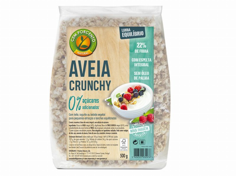 Cereais Cem Porcento Aveia E Espelta Crunchy 500 g