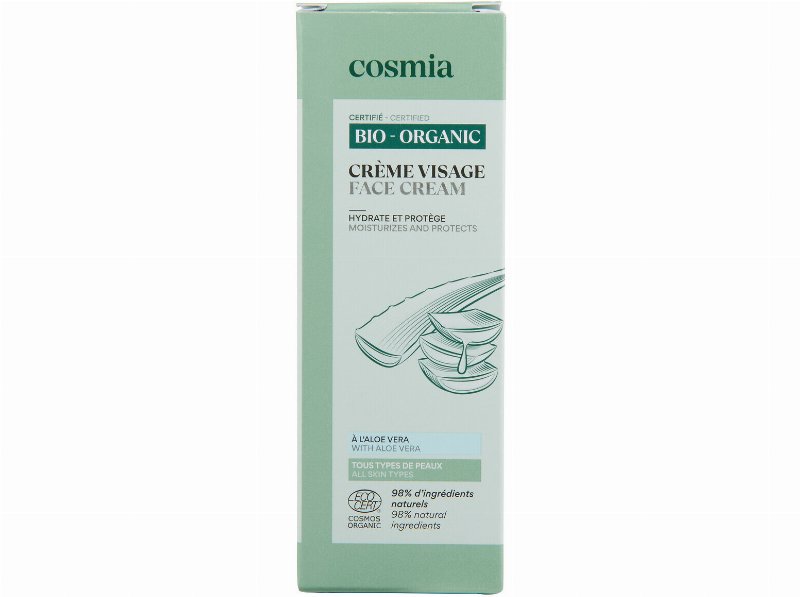 Creme Rosto Cosmia Bio Aloe Vera Hidrata E Protege 50 ml