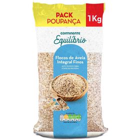 Flocos Aveia Finos Integral Pack Poupança Continente Equilíbrio 1 kg