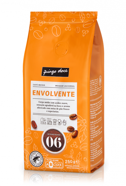 Café Moído Moagem Universal Envolvente Pingo Doce 0.25Kg