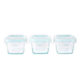 Conjunto 3 Caixas Herméticas Vidro Kasa