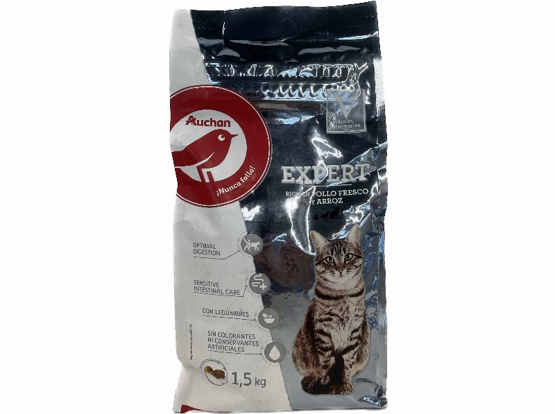 Ração Para Gato Auchan Expert Rico Em Frango Fresco E Arroz 1.5 kg
