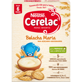 Papa Infantil Farinha Láctea Bolacha Maria +6M Cerelac 250 gr