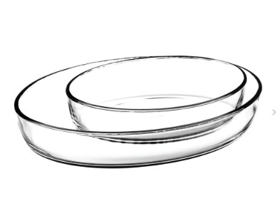 Conjunto 2Un Tabuleiro De Vidro Oval