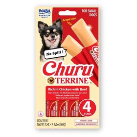 Snack Para Cão Adulto Pequeno Frango E Vaca Churu Terrine 4 X 15 gr