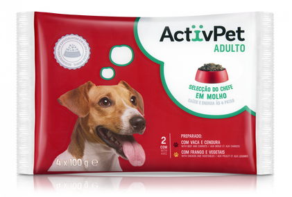 Comida Húmida Para Cão Adulto Seleção De Carnes Em Molho Activpet 0.4Un
