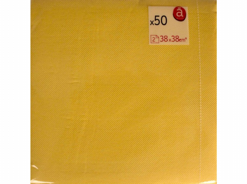 Guardanapos Folha Dupla Actuel Amarelos 38X38Cm 50 Unidades