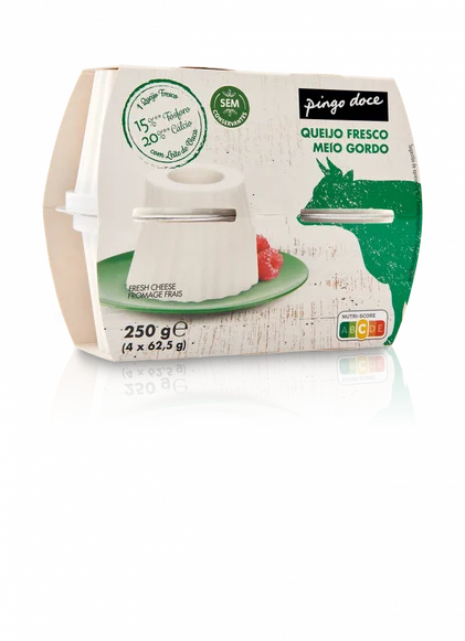 Queijo Fresco De Vaca Meio Gordo Pingo Doce 0.25Kg