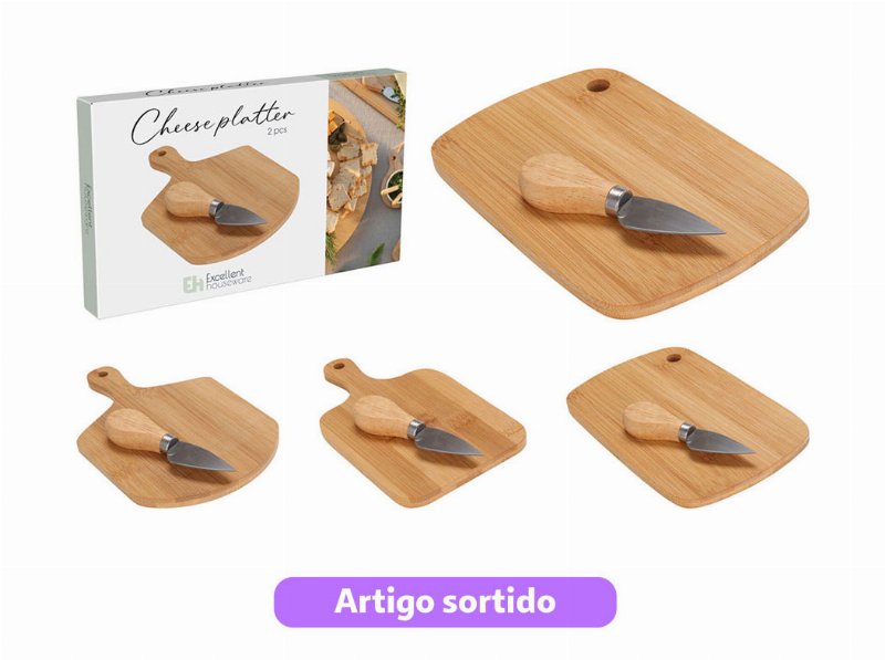 Tábua De Corte Queijo Set 2 Peças Modelos Sortidos