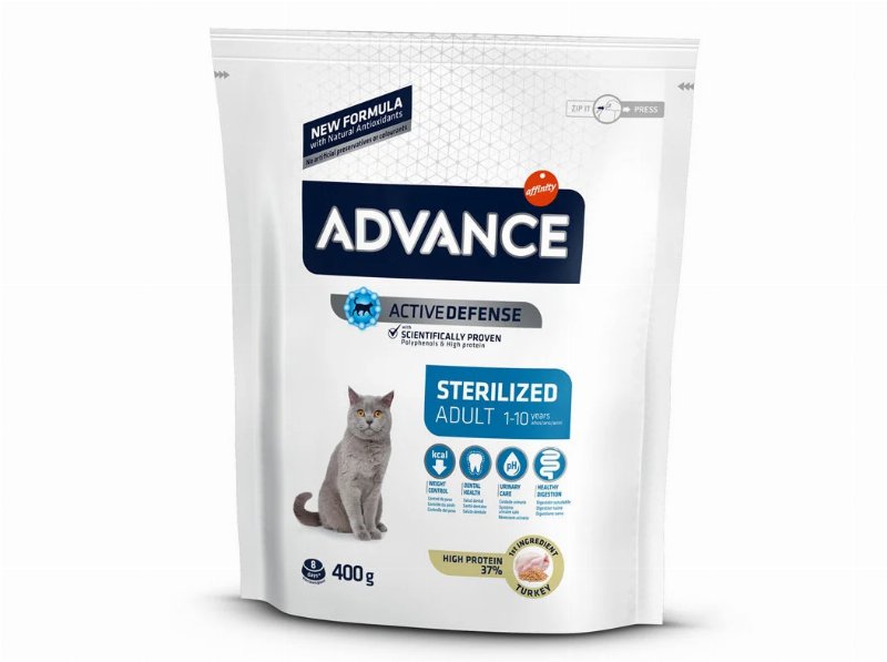 Ração Para Gato Advance Esterilizado Com Perú E Arroz 400 g