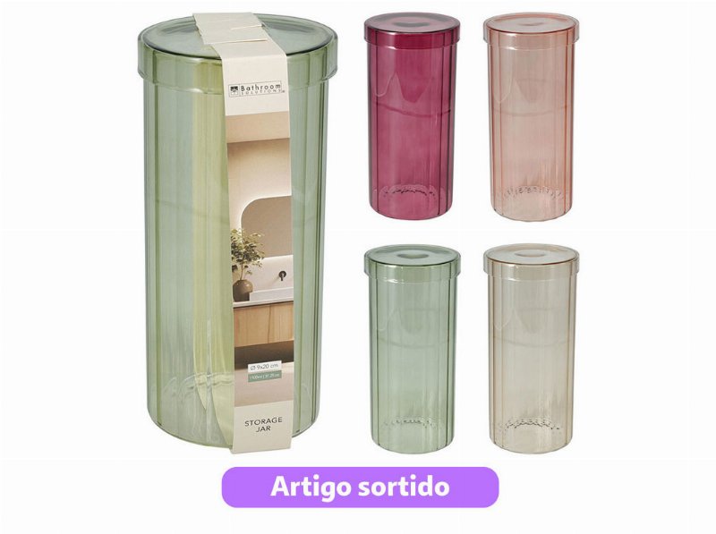 Dispensador Algodão Vidro 9X20Cm Cores Sortidas
