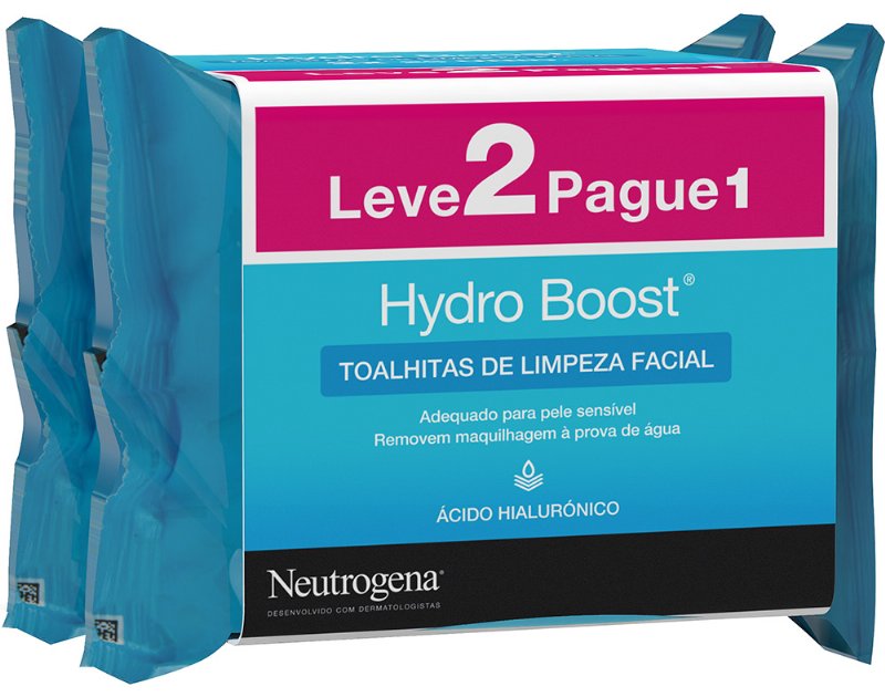 Toalhetes Neutrogena Limpeza Hidro Boost 2X25Un Promoção
