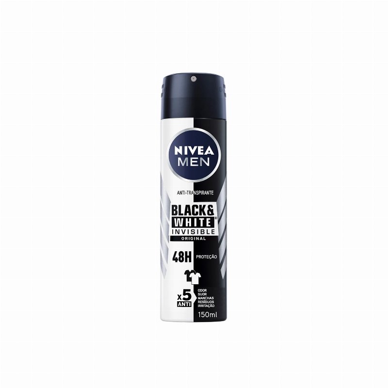 Nivea Men Invisible For Black & White Desodorizante Spray Original 150 ml