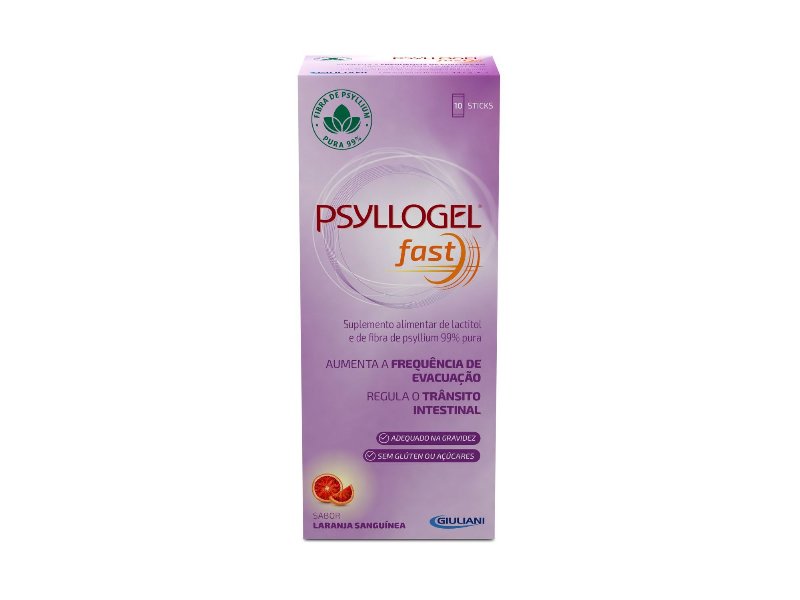 Suplemento Psyllogel Fast Laranja Sanguinea 10 Saq
