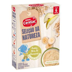 Papa Infantil Láctea Aveia, Pera E Banana Seleção Da Natureza +6M Cerelac 240 gr