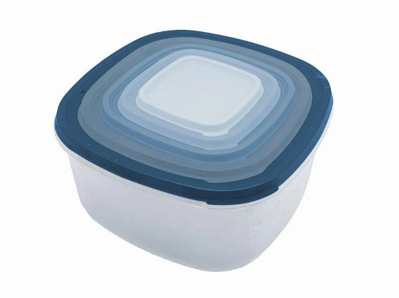 Conjunto 5 Caixas Herméticas Actuel Plástico Quadradas
