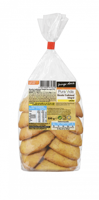 Biscoitos Integrais De Limão Pura Vida 0.25Kg