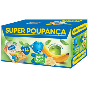 Pack Saquetas De Fruta Familiar Banana E Maçã +4M Nestlé 14 X 90 gr