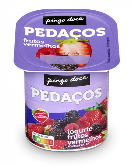 Iogurte Pedaços De Frutos Vermelhos Pingo Doce 0.125Kg