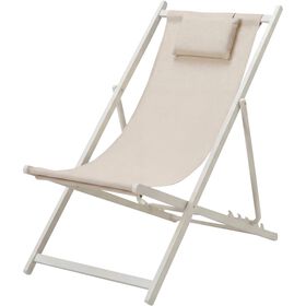 Cadeira De Metal Relax Com Almofada Bege Kasa
