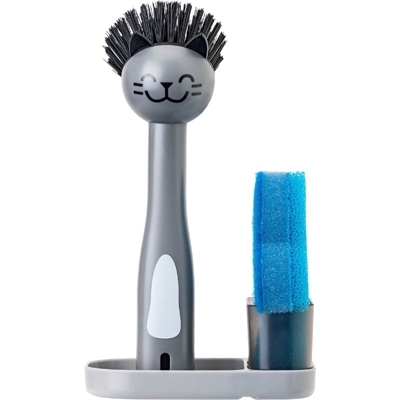Conjunto De Limpeza Para Gato Cinza 1