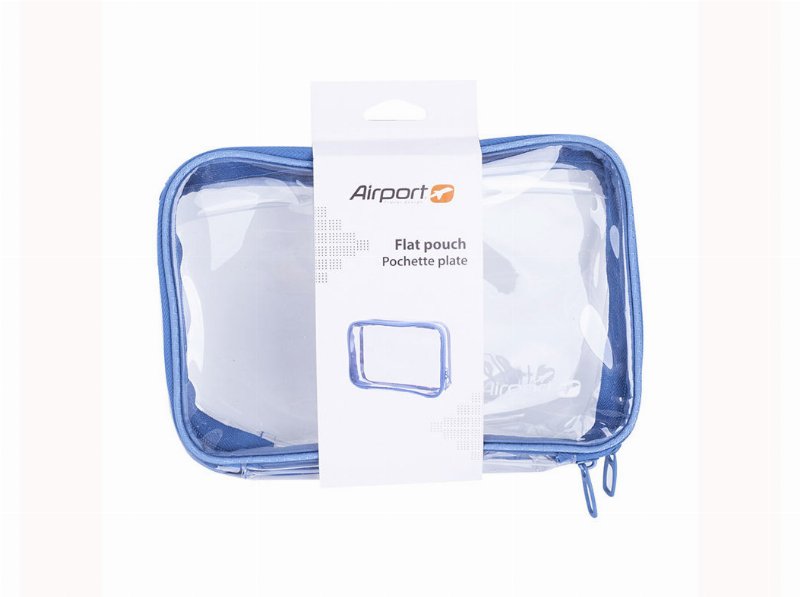 Bolsa Transparente Airport Azul 22X6.5X15.5Cm