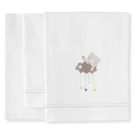 Conjunto Lençóis Cinza Urso Nuvem Happy Bear