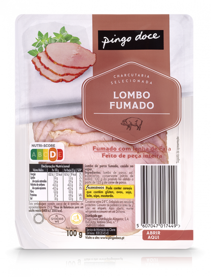 Lombo De Porco Fumado Pingo Doce 0.1Kg