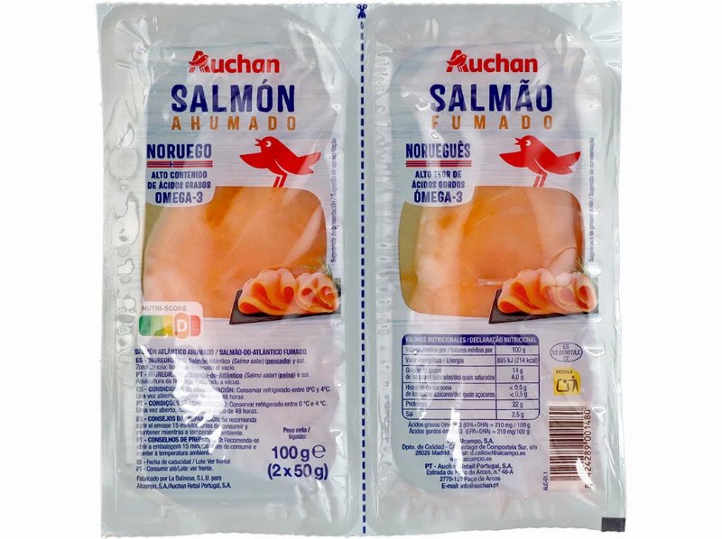 Salmão Fumado Auchan 2X50 g