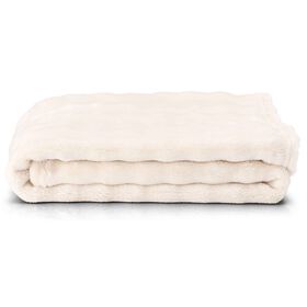 Manta Flanela Bubble 130X160Cm Branco Kasa