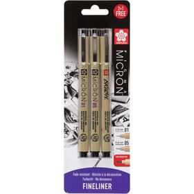Marcadores Pigma Micron Ponta Fina E Ponta Pincel Sakura 3 Un