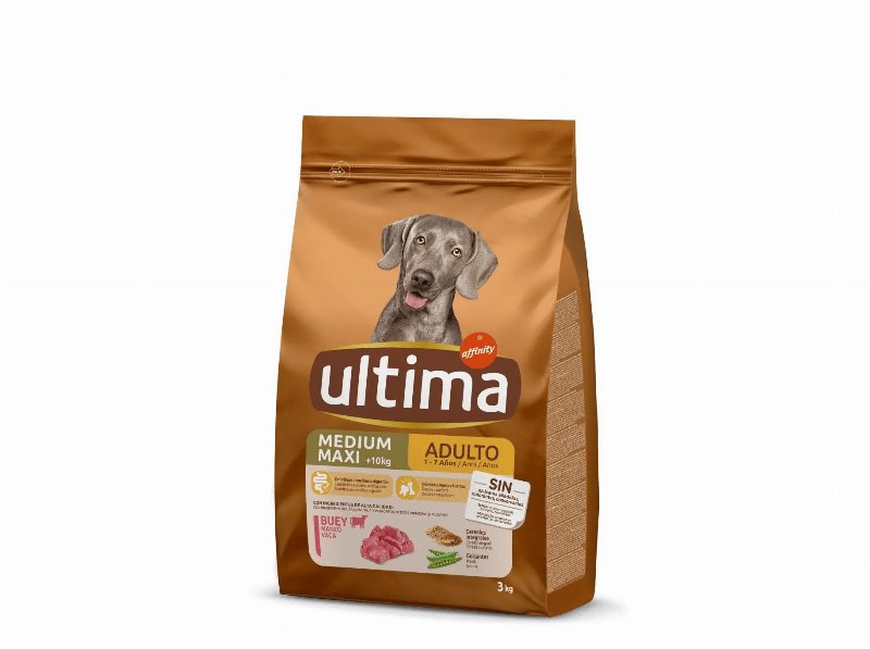 Ração Para Cão Ultima Para Raça Médio/Maxi Com Vaca 3 kg