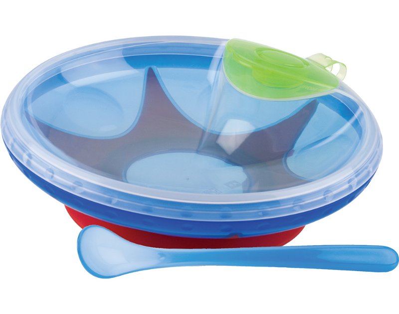Conjunto Térmico Prato E Colher Nuby +3 Meses Azul