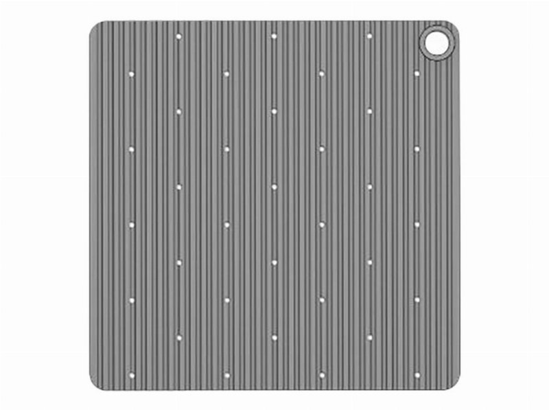 Tapete Anti-Derrapante Actuel Borracha Cinzento 53X53Cm