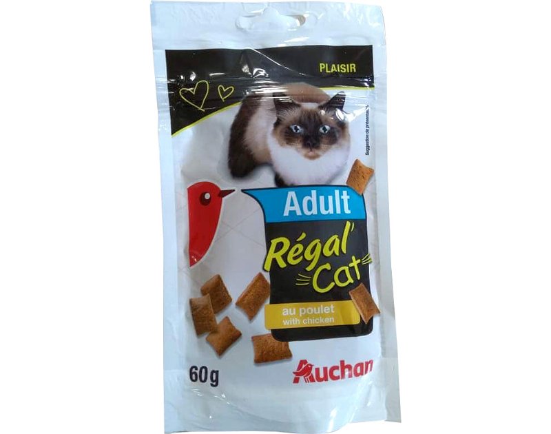 Snacks Para Gato Auchan Adulto Régal' Cat Com Frango 60 g