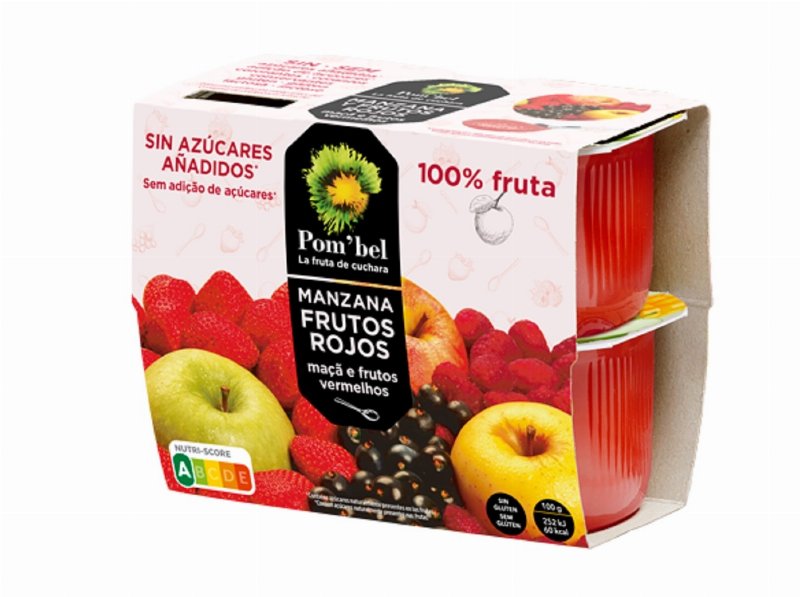 Puré De Fruta Pom`bel Maçã Frutos Vermelhos 4 X 100 g